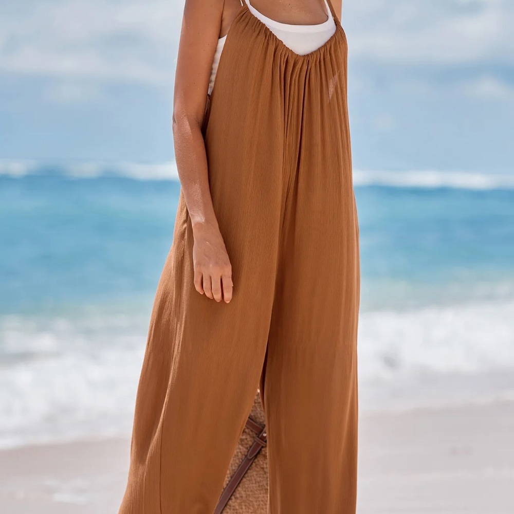 CUPSHE chocolate Loose Fit Coveralls Jumpsuit 🤎